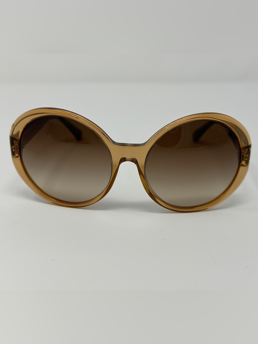 Coach - Round Oversized Brown Gradient Sunglasses for Women